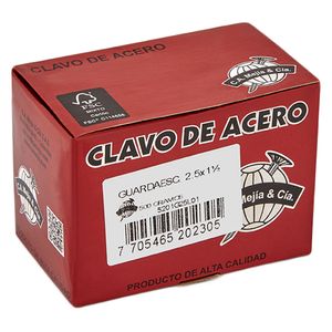 Clavo guardaescobas acero 2.5 mm x 1 1/2" 1 lb Camejia