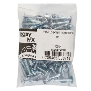 Tornillo extraplano punta broca 8 mm x 1" 100 unidades Camejia