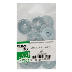 Arandela plana acero zincado 3/8" 12 unidades Camejia