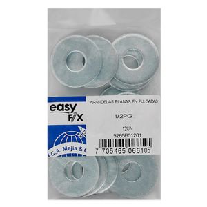 Arandela plana acero zincado 1/2" 12 unidades Camejia