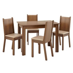 Comedor 4 sillas rectangular Ana rustic perla