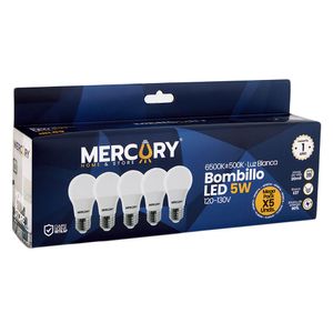 Promo Kit x5 Bombillos Led 5W E27/6500K Mercury