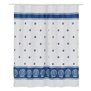 Cortina Poliester 200x180 cm conchas azul Gotta