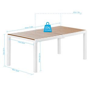 Mesa Madeira 74x181x90 cm caramelo Plasticos MQ