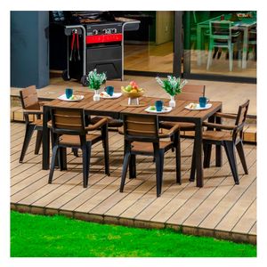Mesa Madeira 74x181x90 cm tabaco Plasticos MQ