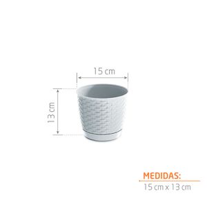 Maceta 15 cm Ratolla Round blanco Tumatera