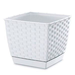 Maceta 13x15x15cm Ratolla Square blanco Tumatera