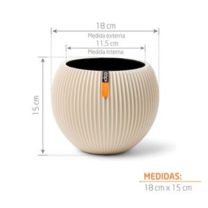 Maceta Ball Groove beige Tumatera