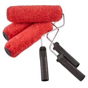 Pack rodillos de felpa 9" rojo x3und Mastder