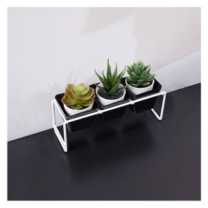 Soporte tipo gradilla + 3 macetas cuadrado Rejiplas