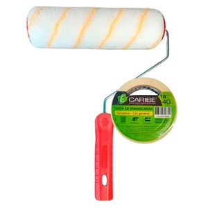 Rodillo antigota + cinta enmascarar Caribe