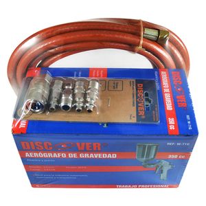 Kit aerógrafo 350 ml + manguera y acople Discover