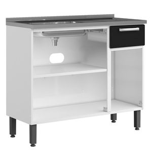 Cocina integral 105 cm blanco/negro Bertolini
