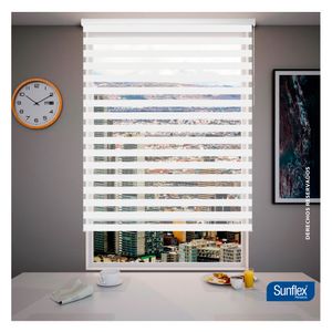 Cortina roller blackout Dúo 160x170 cm blanco Sunflex