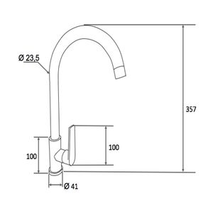 Grifería lavaplatos sencilla Tucsia cromo Plumber