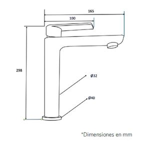 Grifería lavamanos Tucsia alto cromo Plumber