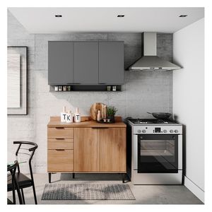 Mueble de cocina superior 120 cm gris Bertolini