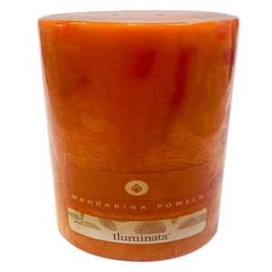 Vela pilar mandarina naranjo 8x10 cm 520 g Iluminata