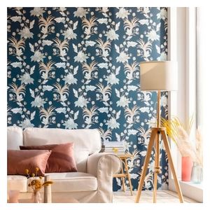 Papel colgadura Ramas azul/dorado 54cmx10mt 5 m2 As Creations