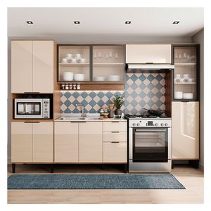 Mueble de cocina inferior 120 cm freijo/off white Bertolini