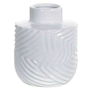 Florero Zigzag blanco 14x18cm Marres