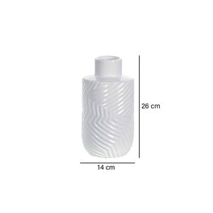 Florero Zigzag blanco 14x26cm Marres