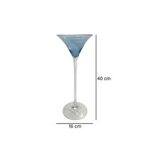 Copa Martini vidrio azul 16x40cm Marres