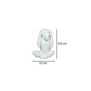 Figura decorativa Mico Oídos blanco 13x17.5cm Marres