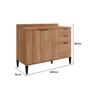Mueble de cocina inferior sin tapa 120 cm freijo Bertolini