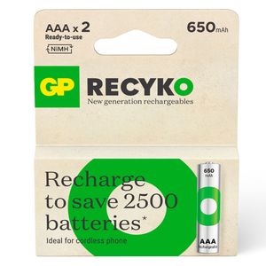 Pila Recargable Gp AAA 650 Mah x2 Un