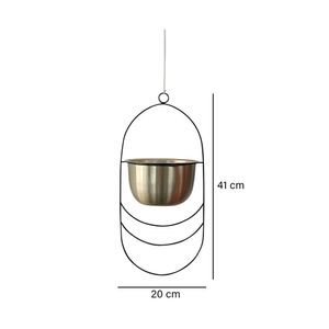 Matera metal 20x41cm oro/negro Marres