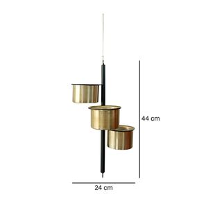 Set 3 materas metal 24x44cm oro/negro Marres