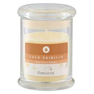 Vela vaso coco vainilla beige 8x7 cm 135 g Iluminata