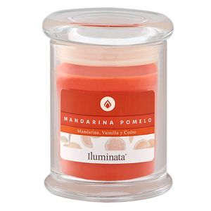 Vela vaso mandarina naranjo 8x7 cm 135 g Iluminata