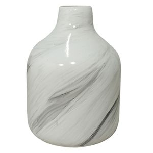Florero mármol blanco 16x16x22cm Marres