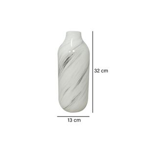 Florero mármol blanco 13x13x32cm Marres