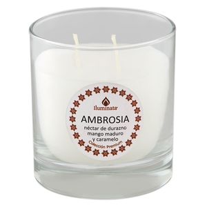 Vela vaso Ambrosía blanco 9x8 cm 187 g Iluminata