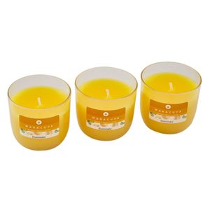 Kit 3 velas vaso maracuyá amarillo 6x6 cm 300 g Iluminata