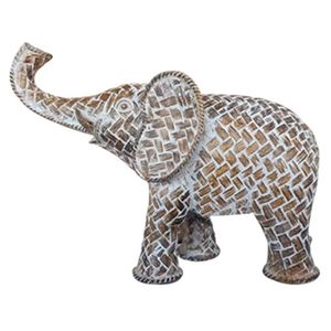 Figura decorativa Elefante pequeño textura 12x16cm café Marres