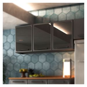 Gabinete superior acero vidrio 52.5x120x28.3cm gris Bertolini
