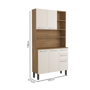 Alacena despensa 105cm blanco/madera Bertolini
