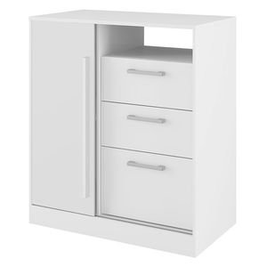 Cómoda 3 cajones 1 puerta 92x80x45cm blanco Bertolini