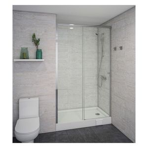 División baño corrediza inox 195x140x6cm Stretto