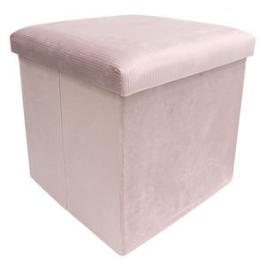 Pouf Cotelé/velvet 38x38x38 cm rosa M+Design