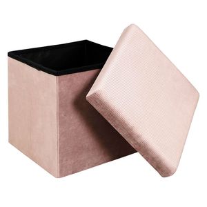 Pouf Cotelé/velvet 38x38x38 cm rosa M+Design