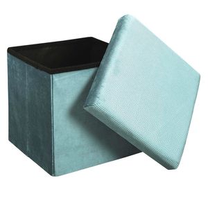 Pouf Cotelé/velvet 38x38x38 cm turquesa M+Design