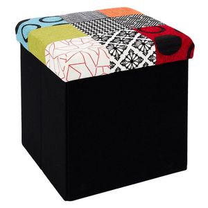 Pouf Recorte cuadros colores 38x38x38 cm M+Design