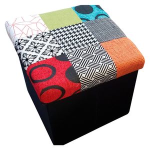 Pouf Recorte cuadros colores 38x38x38 cm M+Design