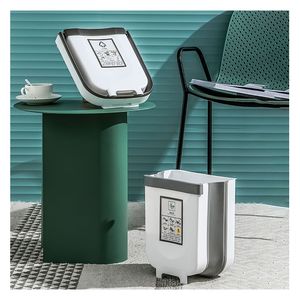 Basurero de cocina plegable 9L blanco Global Offer