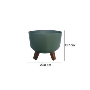 Matera con patas Gracia plástica 18.7x23.8cm verde Marres